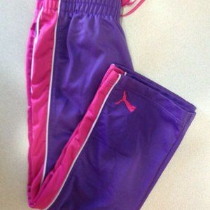 PUMA Girls Purple Pink Elastic Waist Polyester Jogging Pants Joggers Size Small